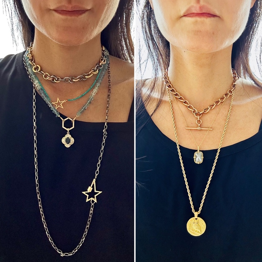 Kyanite Necklace With 10k Solid Open Ends - image 3